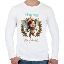 PRINTFASHION Boldog vagy - Férfi hosszú ujjú póló - Fehér férfi póló