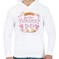 PRINTFASHION Boldog Valentin Napot - Férfi kapucnis pulóver - Fehér