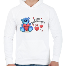 PRINTFASHION Boldog Valentin Napot - Férfi kapucnis pulóver - Fehér