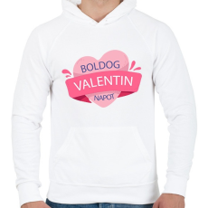 PRINTFASHION Boldog Valentin Napot - Férfi kapucnis pulóver - Fehér