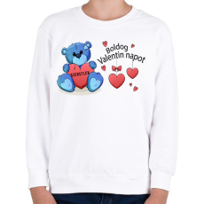 PRINTFASHION Boldog Valentin Napot - Gyerek pulóver - Fehér