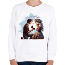 PRINTFASHION Boldoggá tennél egy életre? - Gyerek pulóver - Fehér gyerek pulóver, kardigán