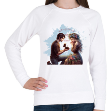 PRINTFASHION Boldoggá tennél egy életre? - Női pulóver - Fehér