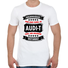 PRINTFASHION Boldogság = Audi - Férfi póló - Fehér férfi póló