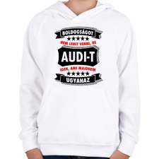 PRINTFASHION Boldogság = Audi - Gyerek kapucnis pulóver - Fehér gyerek pulóver, kardigán