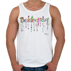 PRINTFASHION Boldogság - Férfi atléta - Fehér