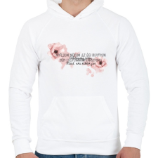 PRINTFASHION Boldogság virág - Férfi kapucnis pulóver - Fehér férfi pulóver, kardigán