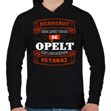 PRINTFASHION Boldogságot nem lehet venni de opelt igen - Férfi kapucnis pulóver - Fekete férfi pulóver, kardigán
