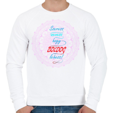 PRINTFASHION Boldogságpóló - Férfi pulóver - Fehér férfi pulóver, kardigán