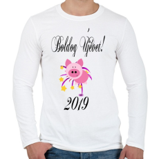 PRINTFASHION boldogújévet2 - Férfi hosszú ujjú póló - Fehér