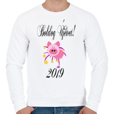 PRINTFASHION boldogújévet2 - Férfi pulóver - Fehér férfi pulóver, kardigán