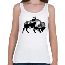 PRINTFASHION Bölény - Női atléta - Fehér női trikó