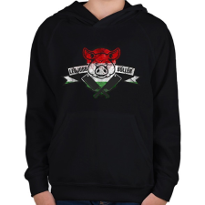 PRINTFASHION Böllér - Gyerek kapucnis pulóver - Fekete gyerek pulóver, kardigán