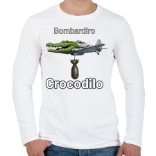 PRINTFASHION Bombardiro Crocodilo - Férfi hosszú ujjú póló - Fehér férfi póló