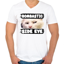 PRINTFASHION bombastic side eye - Férfi V-nyakú póló - Fehér férfi póló
