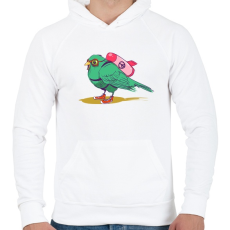 PRINTFASHION Bombázó - Férfi kapucnis pulóver - Fehér