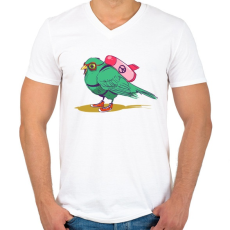 PRINTFASHION Bombázó - Férfi V-nyakú póló - Fehér