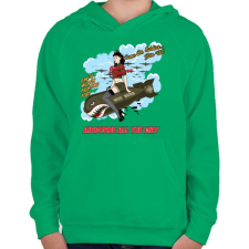 PRINTFASHION Bombázó - Gyerek kapucnis pulóver - Zöld gyerek pulóver, kardigán