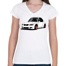 PRINTFASHION Bömbi - Női V-nyakú póló - Fehér női póló