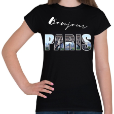 PRINTFASHION bonjour paris - Női póló - Fekete női póló