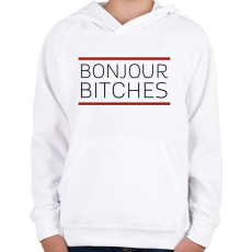 PRINTFASHION BONJUOR - Gyerek kapucnis pulóver - Fehér