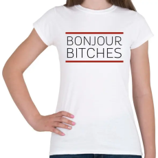 PRINTFASHION BONJUOR - Női póló - Fehér