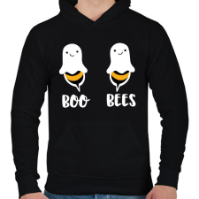 PRINTFASHION Boo Bees - Férfi kapucnis pulóver - Fekete férfi pulóver, kardigán