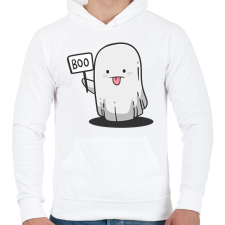 PRINTFASHION Boo - Férfi kapucnis pulóver - Fehér férfi pulóver, kardigán