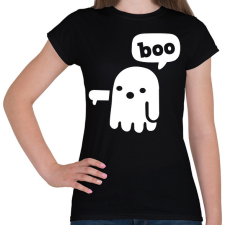 PRINTFASHION Boo szellem - Női póló - Fekete női póló