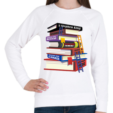 PRINTFASHION books - Női pulóver - Fehér női pulóver, kardigán