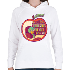 PRINTFASHION Bookworm - Női kapucnis pulóver - Fehér női pulóver, kardigán