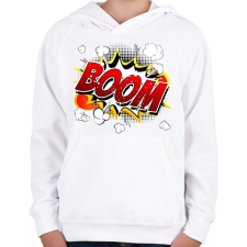 PRINTFASHION boomm - Gyerek kapucnis pulóver - Fehér gyerek pulóver, kardigán