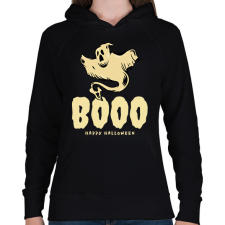 PRINTFASHION BOOO - Női kapucnis pulóver - Fekete női pulóver, kardigán