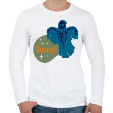 PRINTFASHION Boooo - Férfi hosszú ujjú póló - Fehér férfi póló