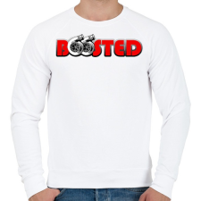 PRINTFASHION Boosted - Férfi pulóver - Fehér férfi pulóver, kardigán