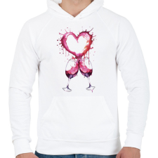 PRINTFASHION Bor szerelem - Férfi kapucnis pulóver - Fehér férfi pulóver, kardigán
