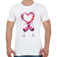 PRINTFASHION Bor szerelem - Férfi póló - Fehér férfi póló