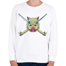 PRINTFASHION Bora and Katanas - Gyerek pulóver - Fehér gyerek pulóver, kardigán