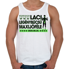 PRINTFASHION Borat legénybúcsú - Egyedi névvel, dátummal - Férfi atléta - Fehér női trikó