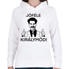 PRINTFASHION Borat - Női kapucnis pulóver - Fehér