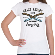 PRINTFASHION Borbély 03 - Crazy razors - Női póló - Fehér női póló