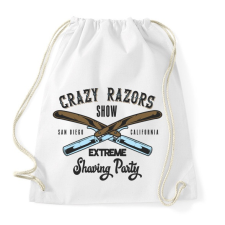 PRINTFASHION Borbély 03 - Crazy razors - Sportzsák, Tornazsák - Fehér tornazsák