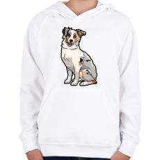 PRINTFASHION Border Collie drawing - Gyerek kapucnis pulóver - Fehér