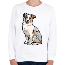 PRINTFASHION Border Collie drawing - Gyerek pulóver - Fehér