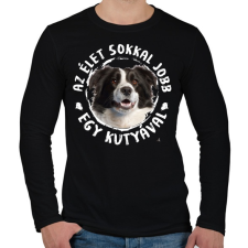 PRINTFASHION Border Collie - Férfi hosszú ujjú póló - Fekete férfi póló