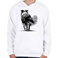 PRINTFASHION Border collie - Gyerek kapucnis pulóver - Fehér