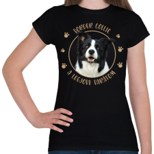 PRINTFASHION Border collie - Legjobb barát - Női póló - Fekete női póló