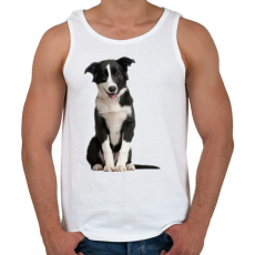 PRINTFASHION Border collie póló - Férfi atléta - Fehér