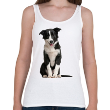 PRINTFASHION Border collie póló - Női atléta - Fehér női trikó