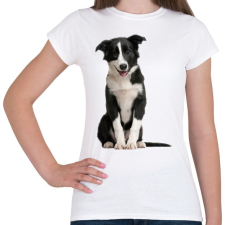 PRINTFASHION Border collie póló - Női póló - Fehér női póló